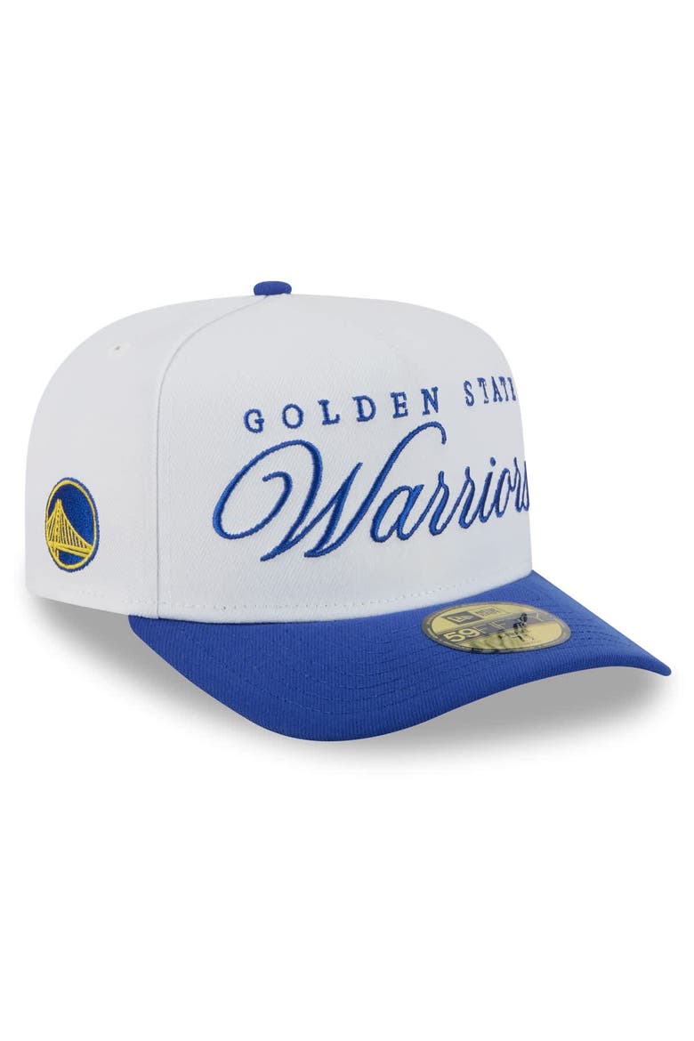 Men's New Era White/Royal Golden State Warriors 2025 NBA Draft A-Frame 59FIFTY Fitted Hat, Alternate, color, White