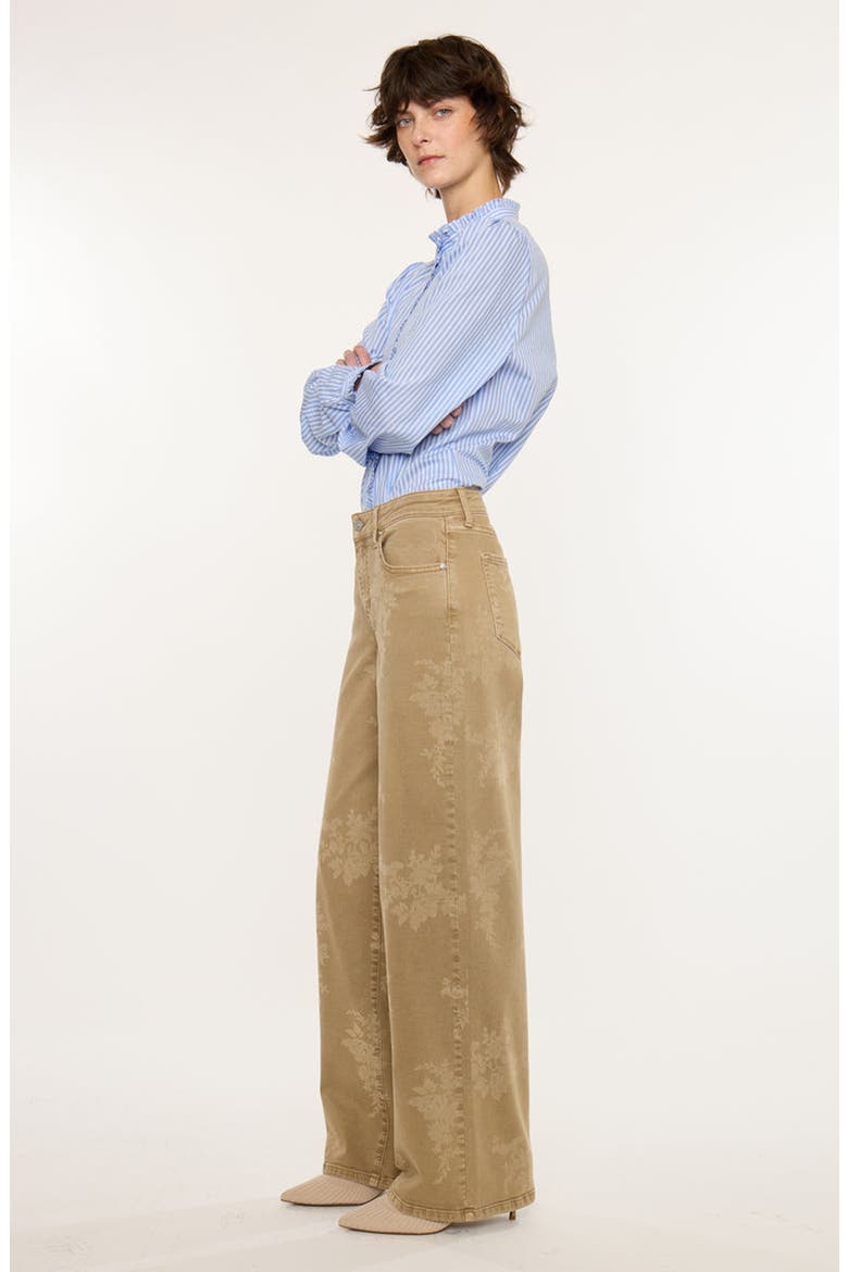 Wendy Mid Rise Wide Jeans, Alternate, color, Brown Floral