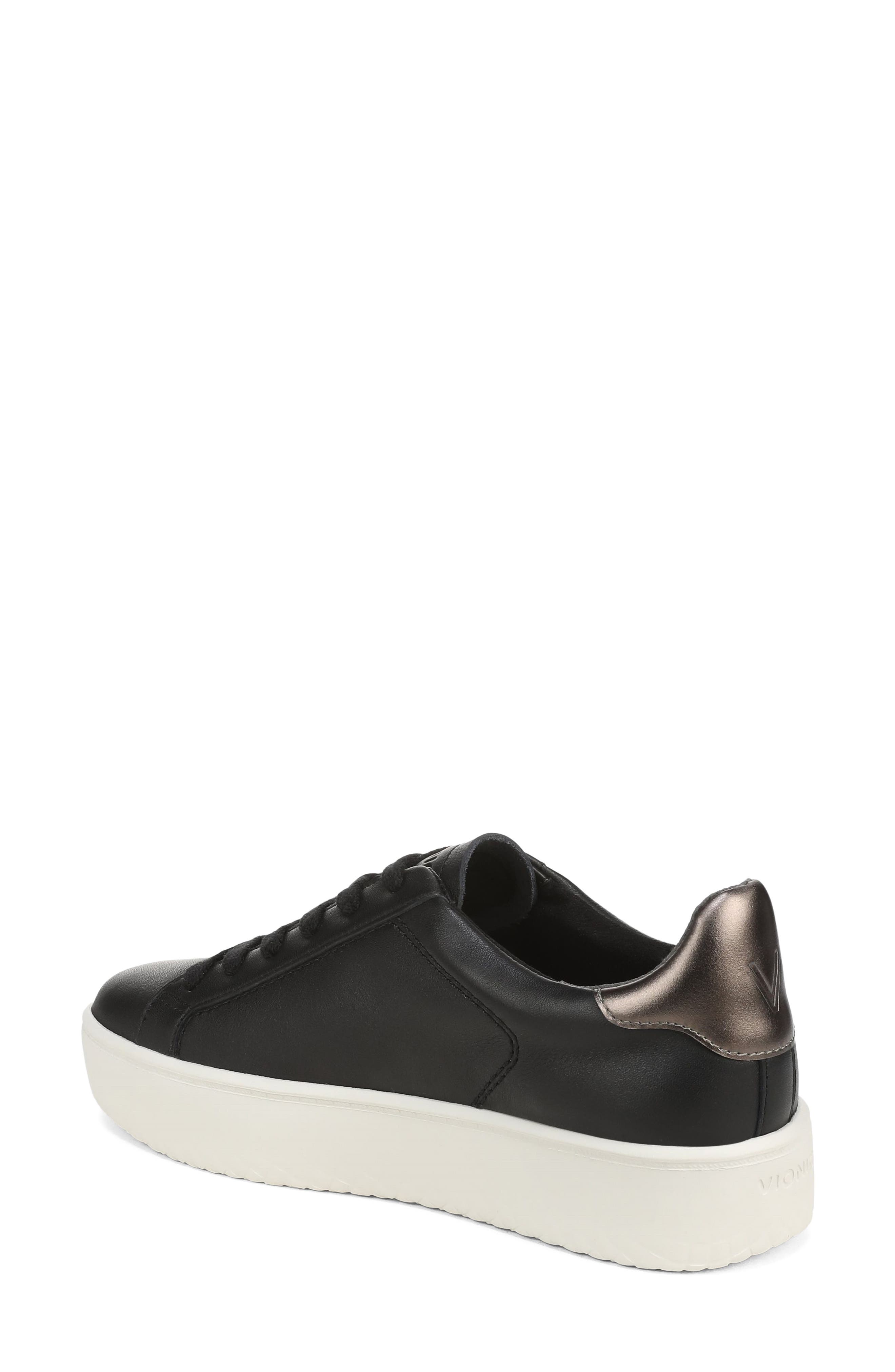 Emilia Leather Sneaker, Alternate, color, BLACK LEATHER