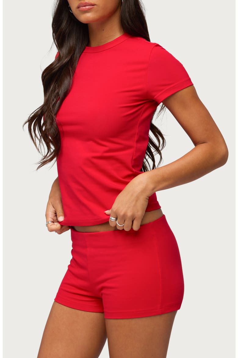 Briony Fitted T-Shirt, Alternate, color, RED