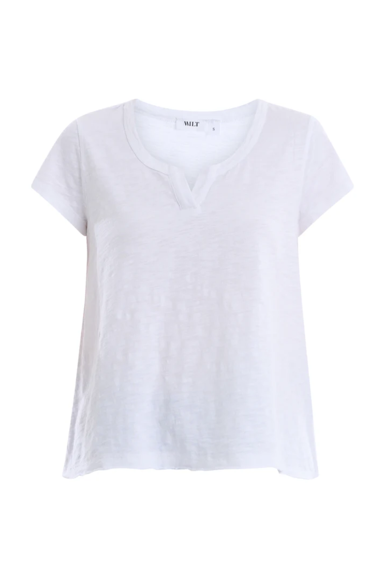 Short Sleeve Placket Hi-Lo Tee, Alternate, color, White