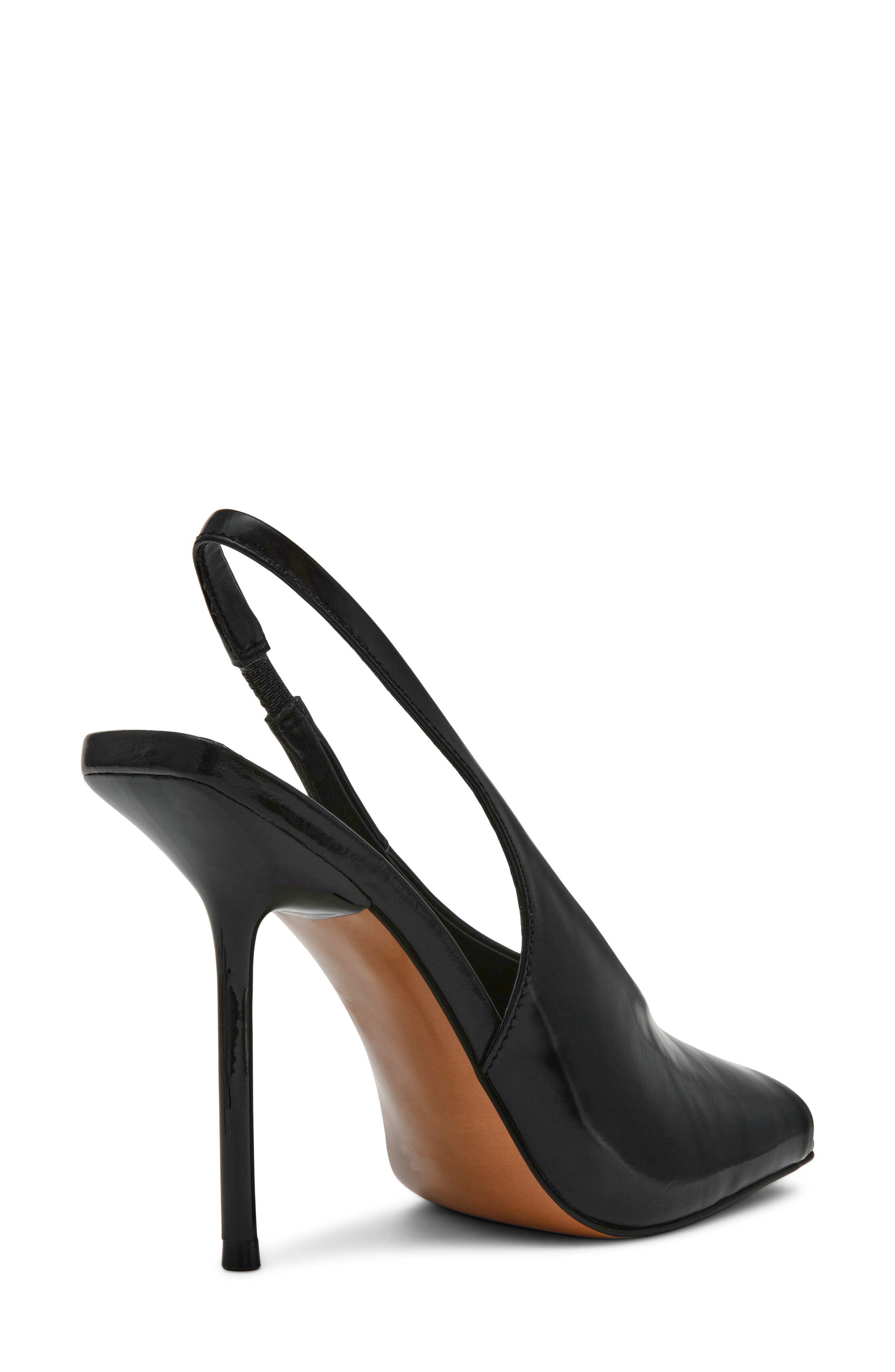 Steve Madden Lucian Slingback Peep Toe Sandal, Alternate, color, Black Leather