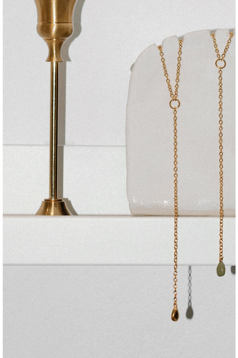 Rolo Lariat Drop Necklace, Alternate, color, Olive