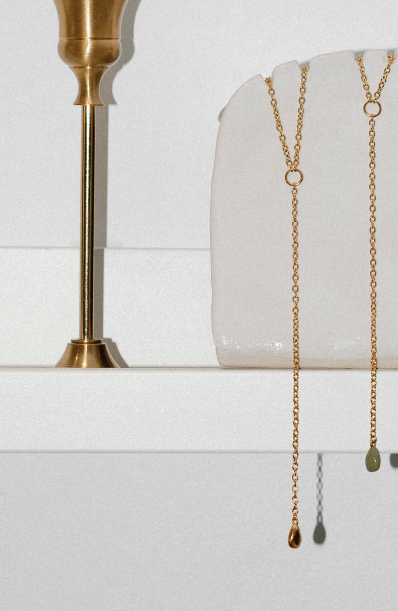 Joiana Jewelry Rolo Lariat Drop Necklace, Alternate, color, Olive