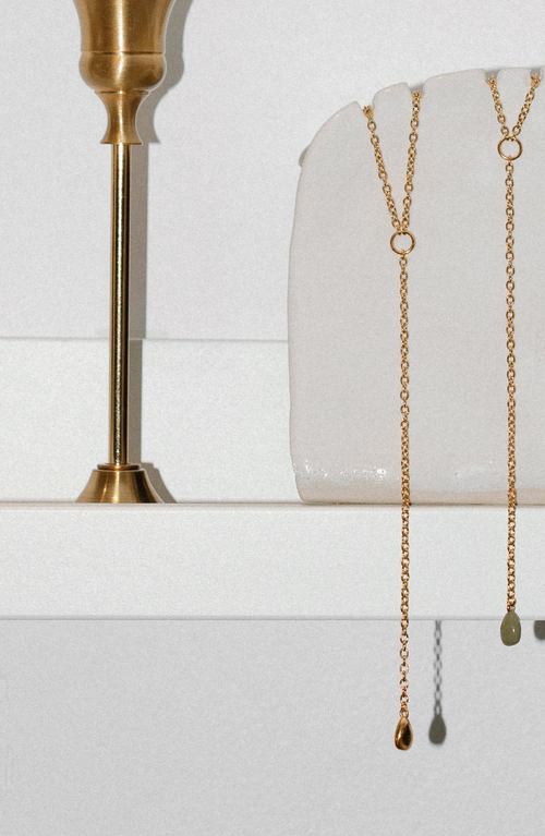 Joiana Jewelry Rolo Lariat Drop Necklace In Green