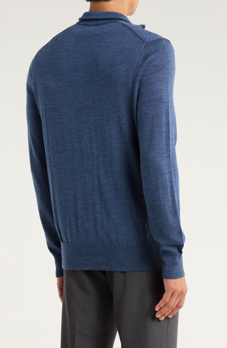 Brooks Brothers Swift Merino Wool Half Zip Pullover, Alternate, color, Denim