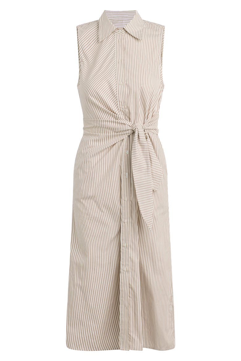 The Good Behavior Stripe Tie Waist Shirtdress, Alternate, color, SOFT TAUPE STRIPE