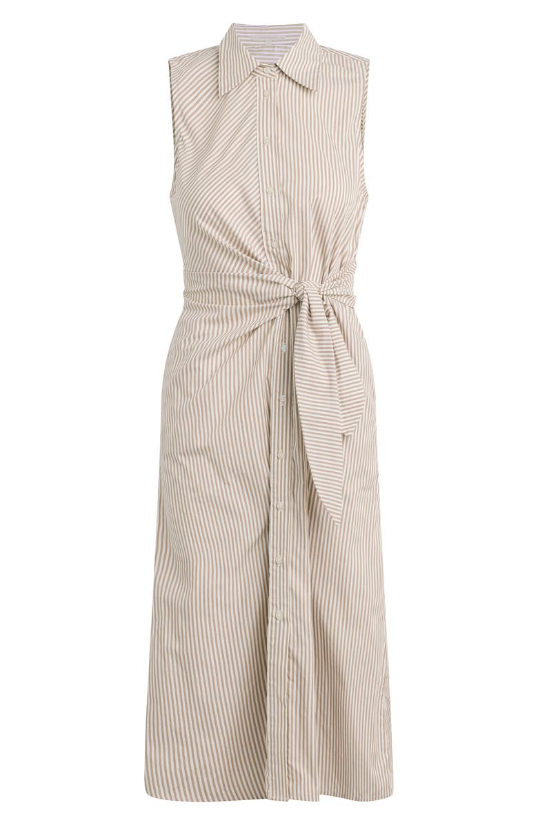Favorite Daughter The Good Behavior Stripe Tie Waist Shirtdress, Alternate, color, Soft Taupe Stripe