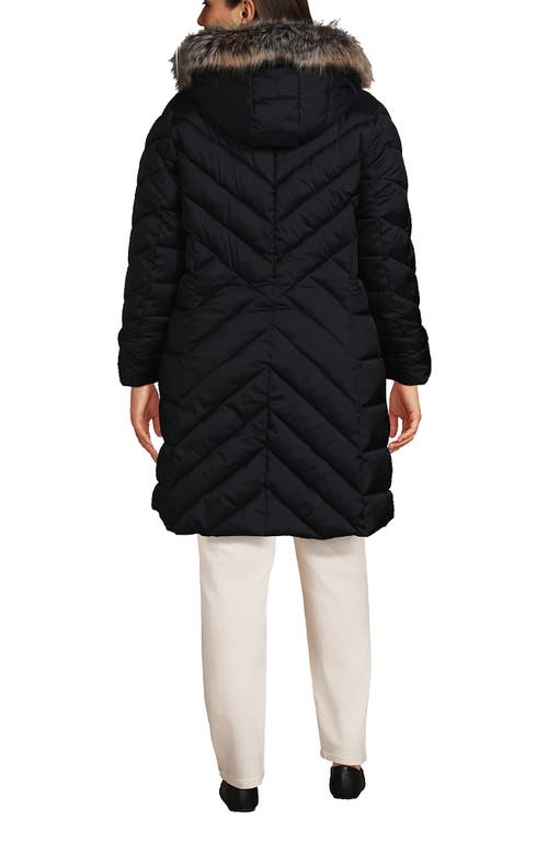 Lands' End Insulated Cozy Fleece Lined Primaloft Coat In Black