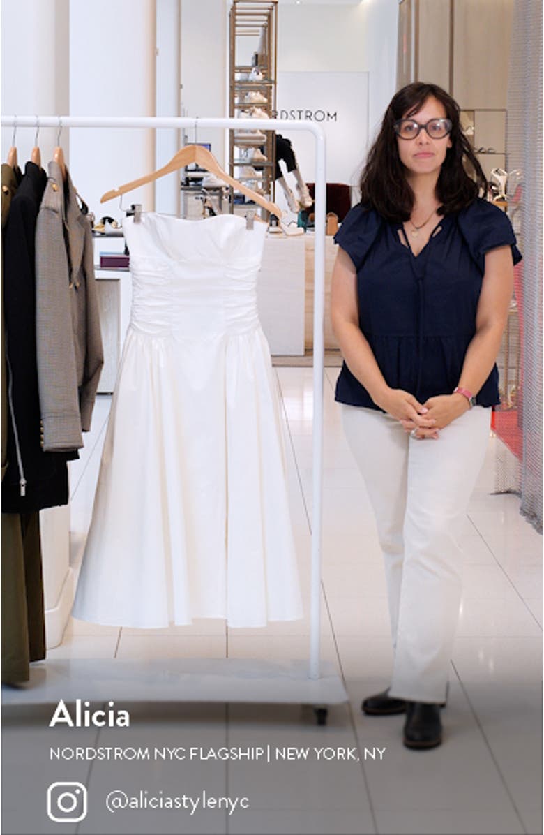 Georgiana Strapless Stretch Cotton Fit & Flare Dress, sales video thumbnail