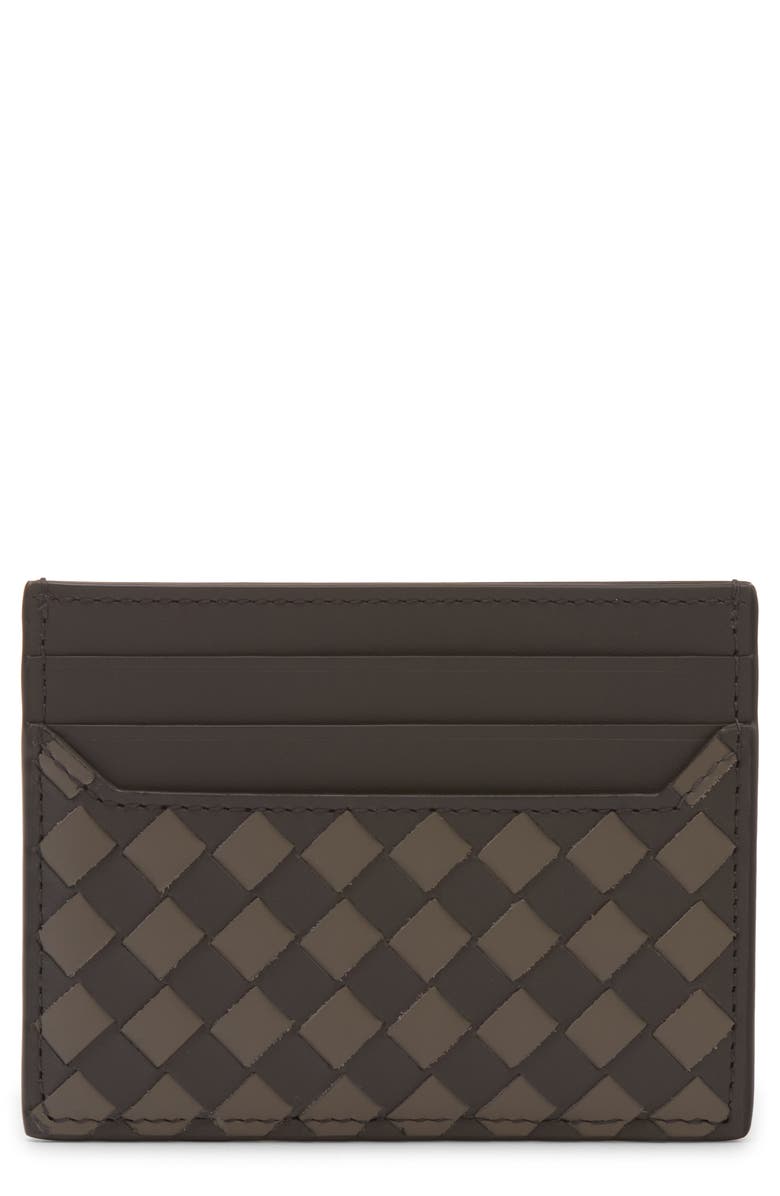 Bottega Veneta Small Intrecciato Horizontal Card Holder, Main, color, 1362 Lapilli Drizzle