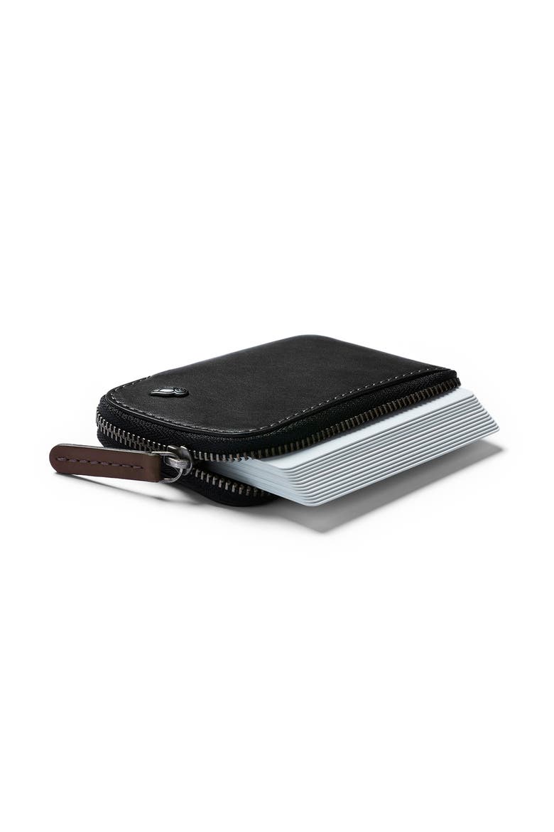 Leather Card Pocket, Alternate, color, BLACK