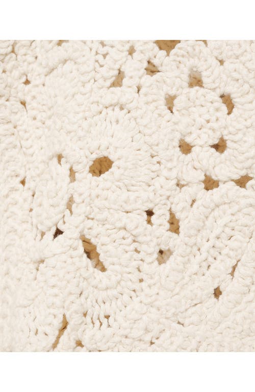 Mango Open Knit Cardigan Jacket In Neutral