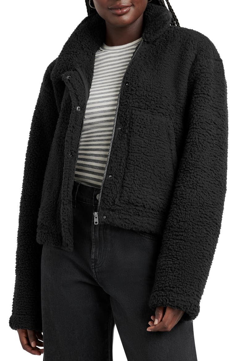 Tina Fleece Jacket, Main, color, BLACK