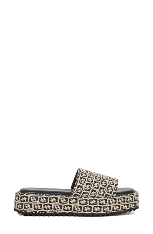 Dune London Lanie Platform Slide Sandal In Black/white