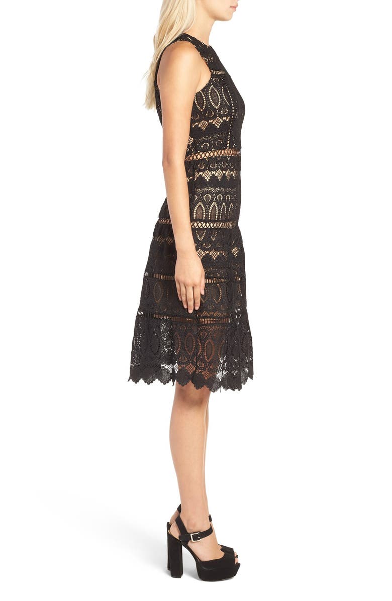 J.O.A. Lattice Embroidered Midi Dress, Alternate, color,