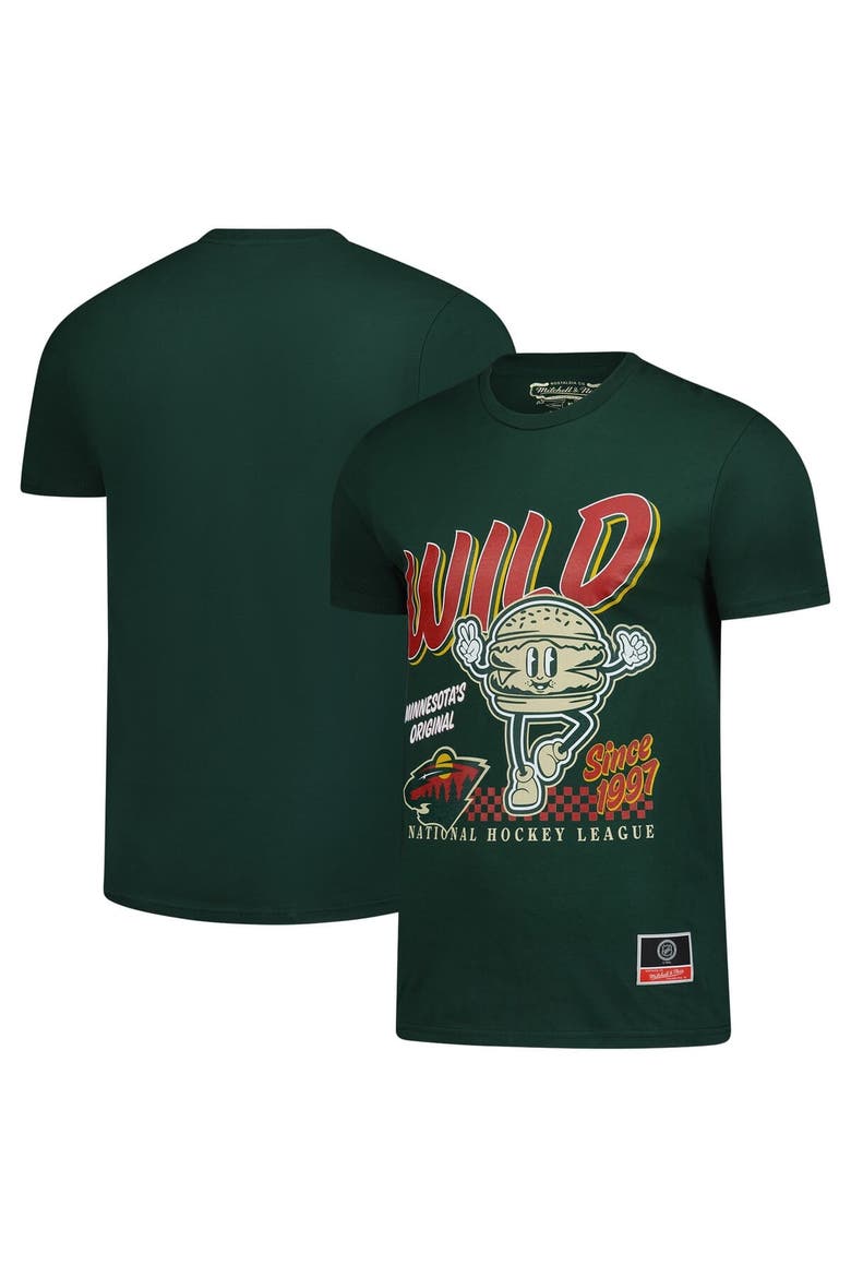 Men's Mitchell & Ness Green Minnesota Wild Local Food T-Shirt, Alternate, color, Green