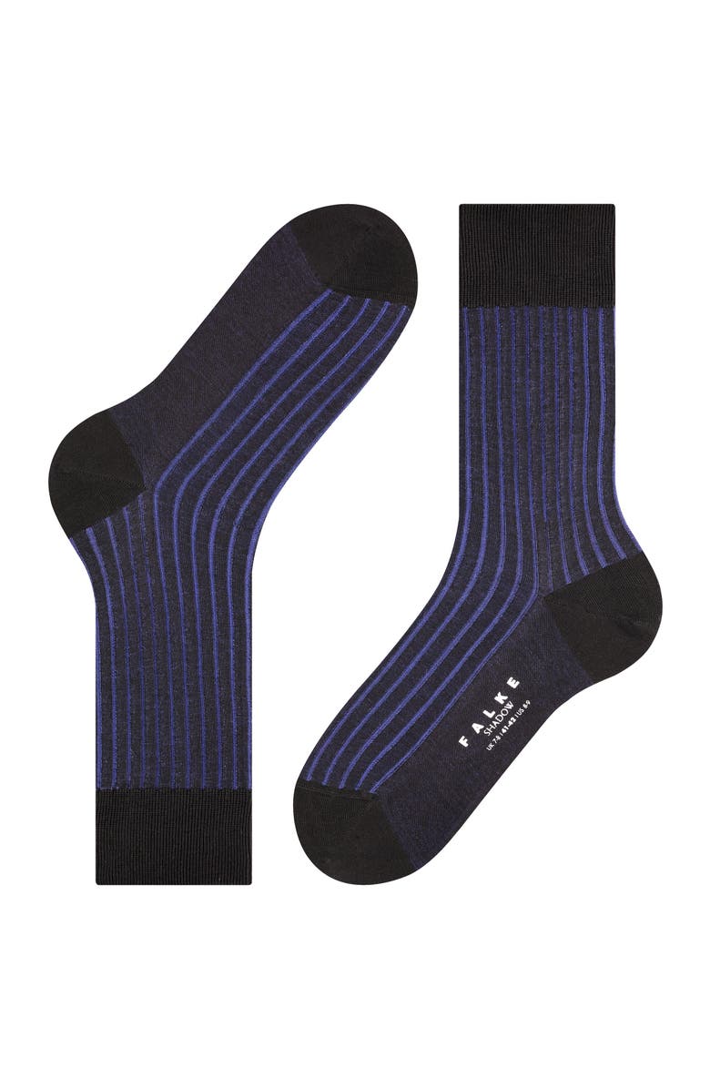 Falke Shadow Striped Dress Socks, Alternate, color, Black