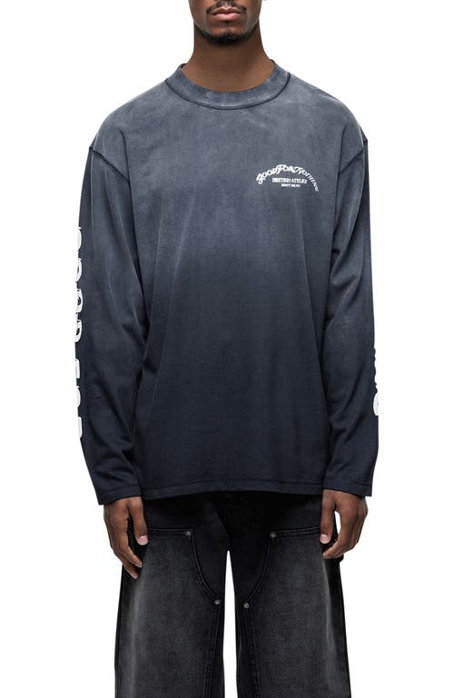 Good For Nothing Liberty Relaxed Long-sleeve Printed T-shirt In Black