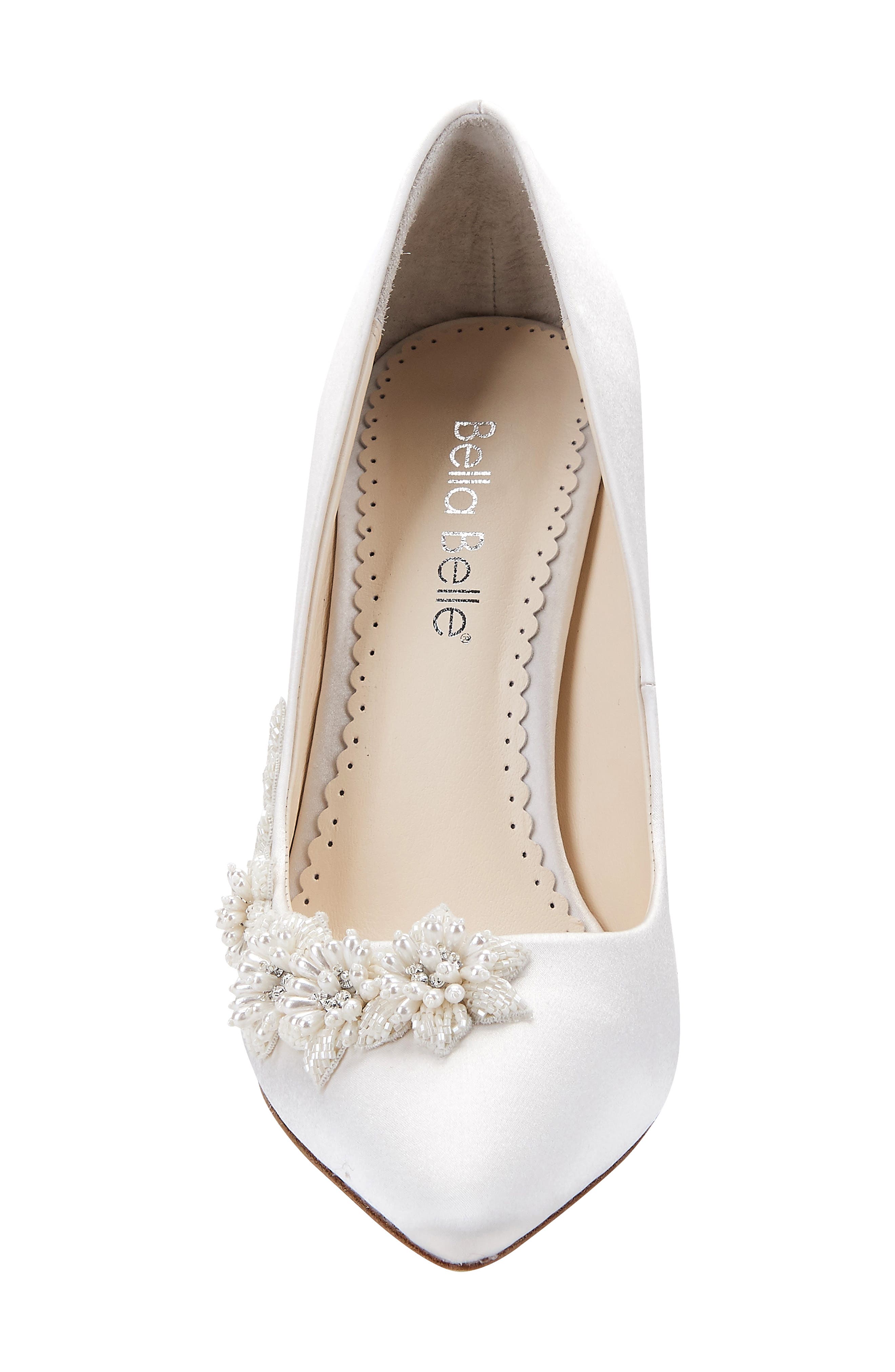 Jasmine Embellished Silk Pump, Alternate, color, IVORY FABRIC