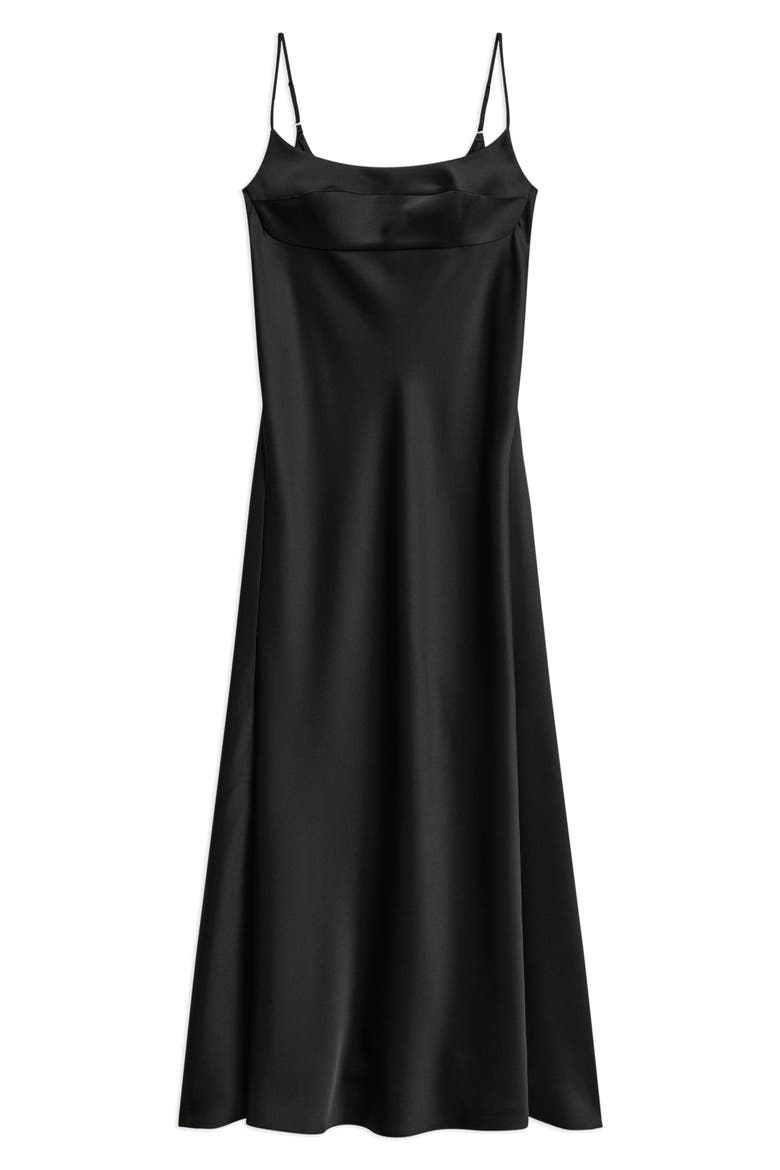 Satin Slipdress, Alternate, color, BLACK