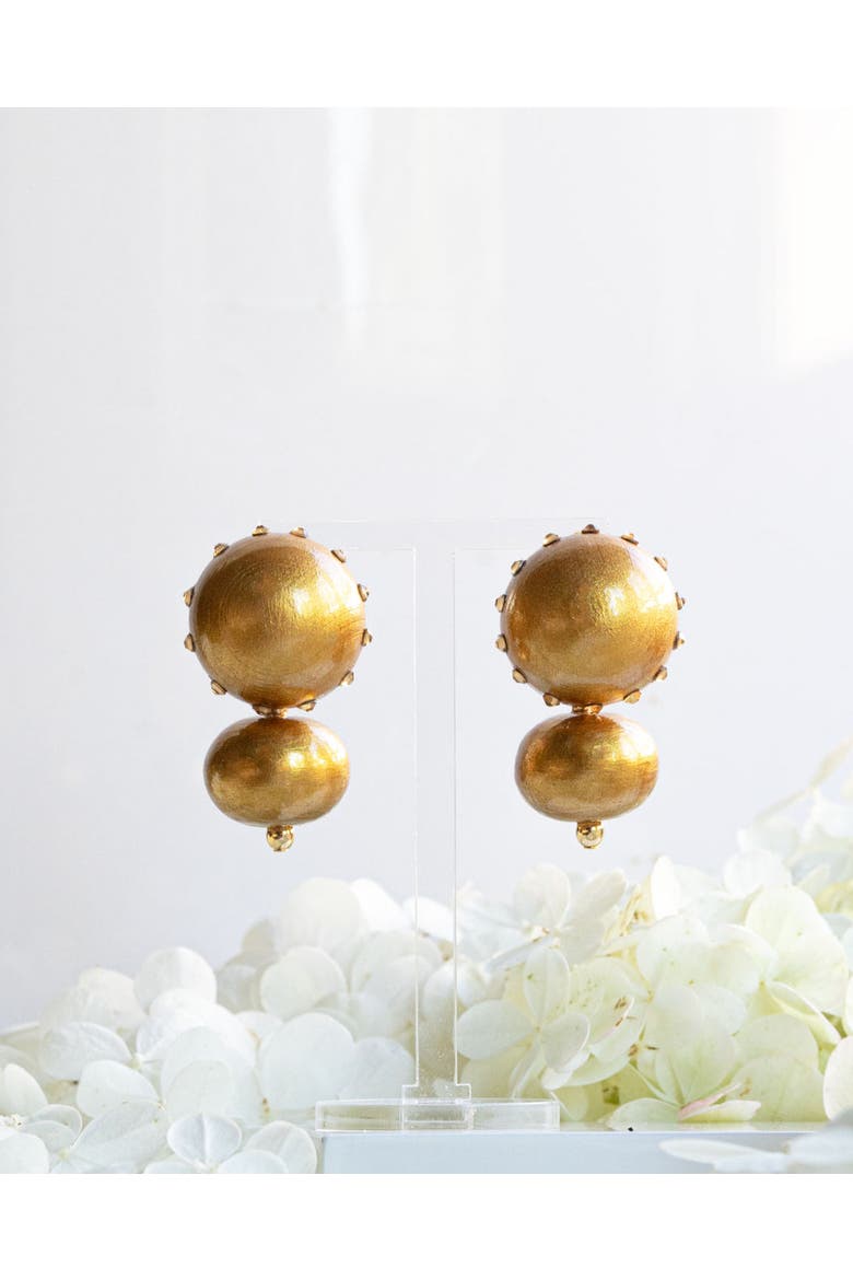 Livia Earrings, Alternate, color, Golden Saffron