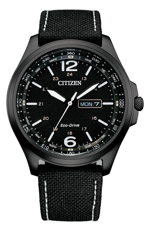 Eco-Drive Nylon Strap Watch, 44mm
