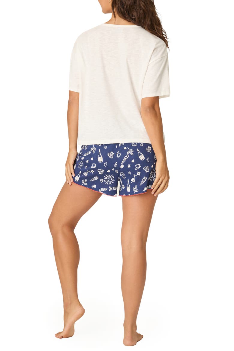 Playful Print Cotton & Modal Short Pajamas, Alternate, color, DARK NAVY
