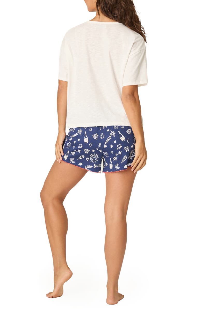PJ Salvage Playful Print Cotton & Modal Short Pajamas, Alternate, color, Dark Navy