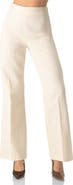 IVONNE Wide-Leg Textured Trousers with Side Zipper