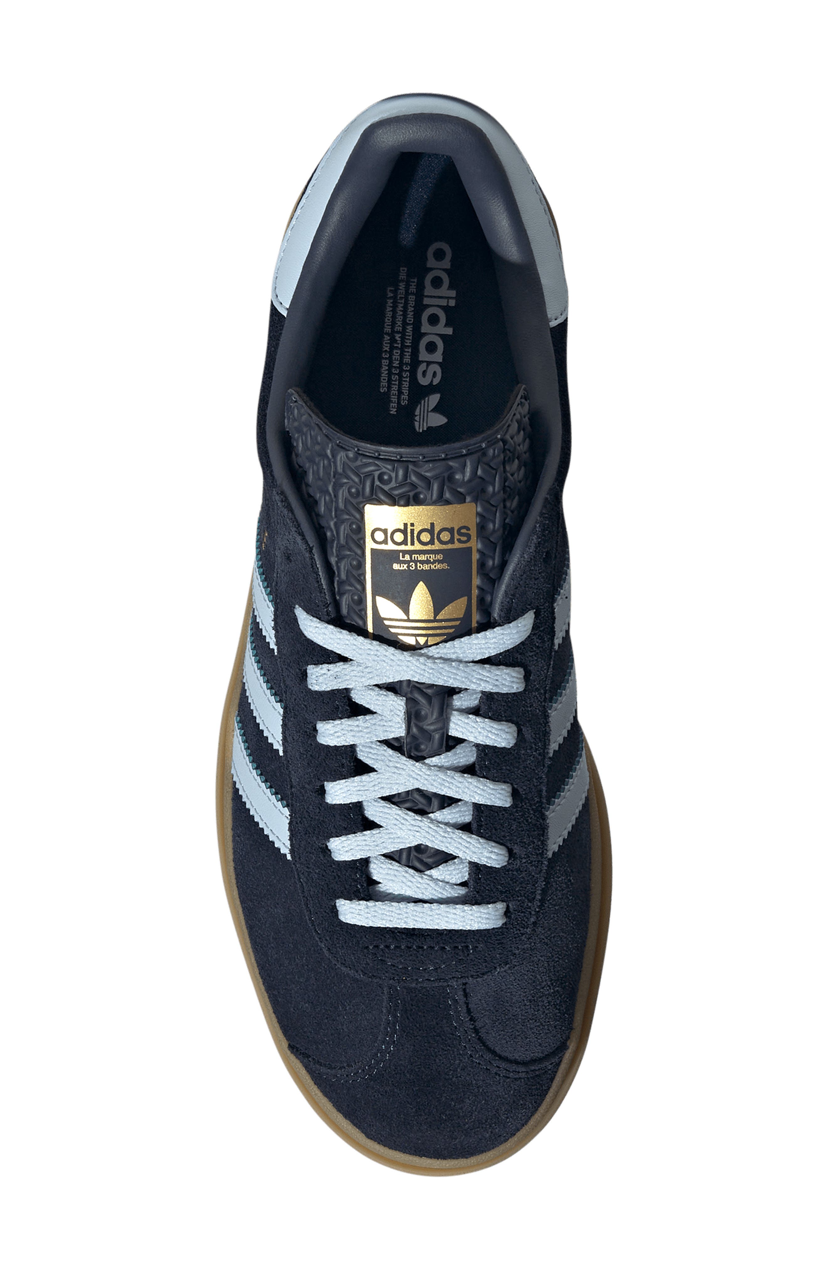 Gazelle Bold Platform Sneaker, Alternate, color, INDIGO/ CRYSTAL SKY/ GOLD