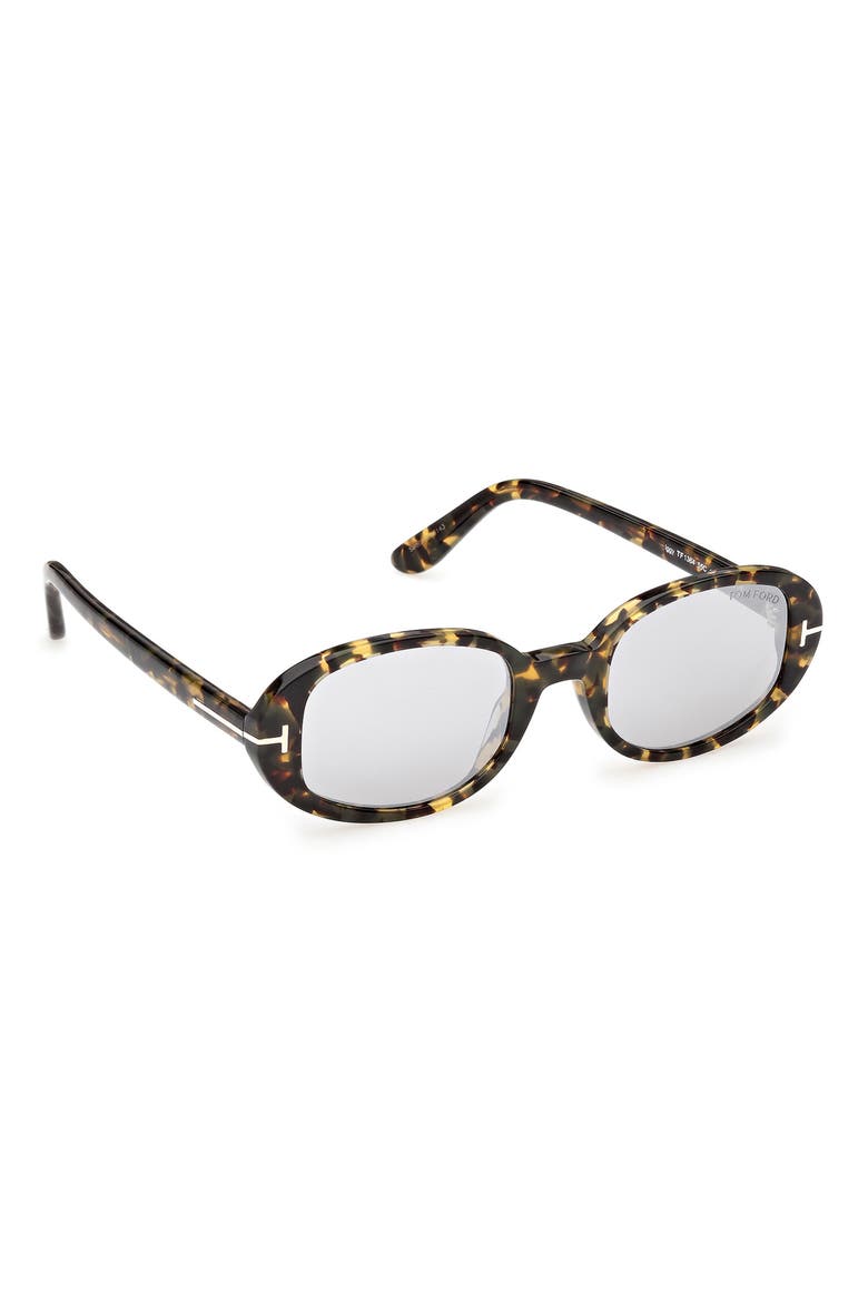 49mm Small Iggy Oval Sunglasses, Alternate, color, TORTOISE SHELL HAVANA / MIRROR