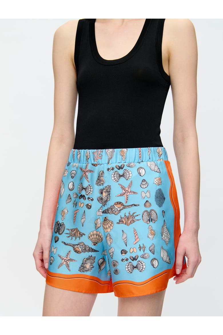 Juvia Print shorts, Alternate, color, Orange / Blue