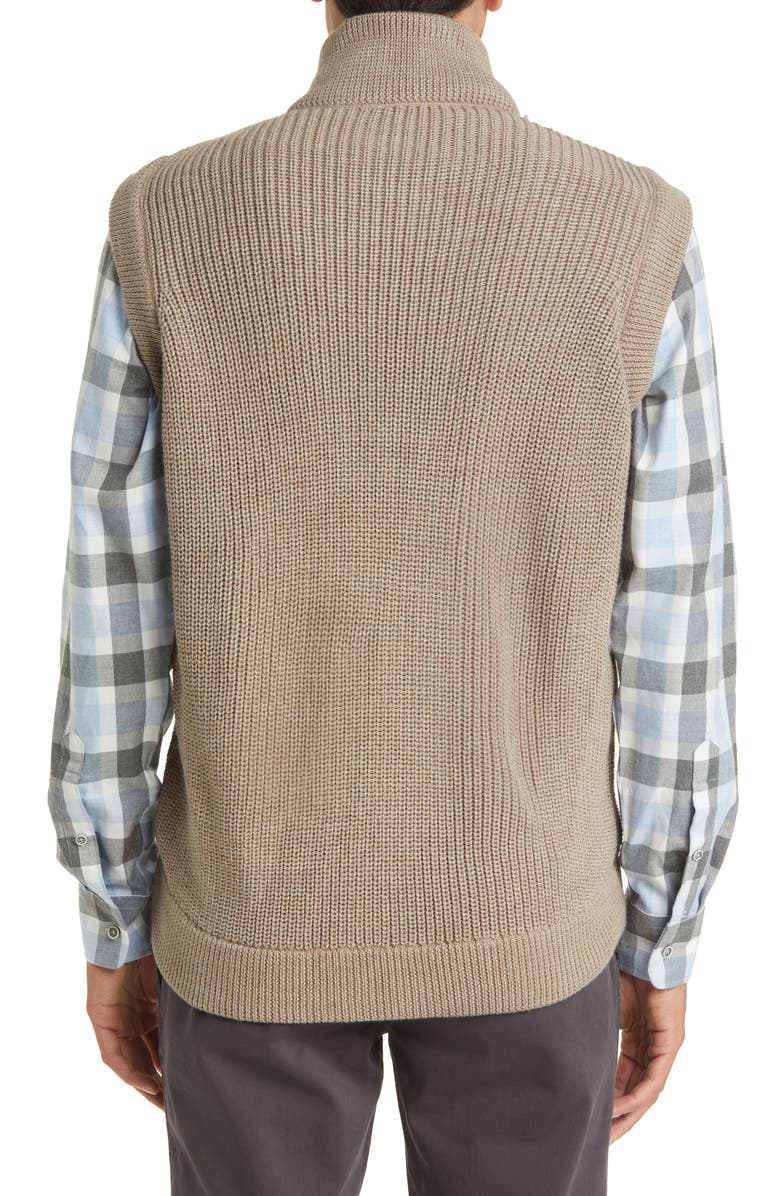 Brax Wyatt Hybrid Quilted Wool Blend Zip-Up Vest, Alternate, color, 