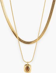 Meideya Eve Layered Necklace - Tiger's Eye