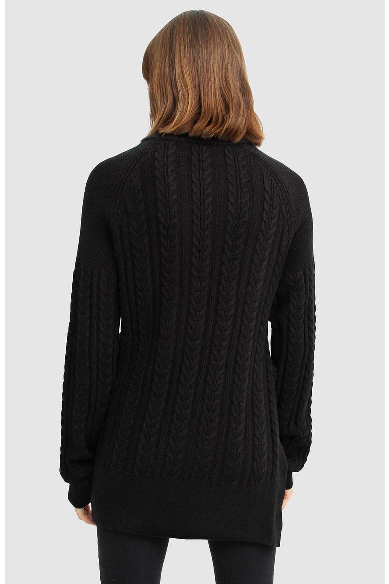 At Last Cable Knit Jumper with Slit, Alternate, color, Black