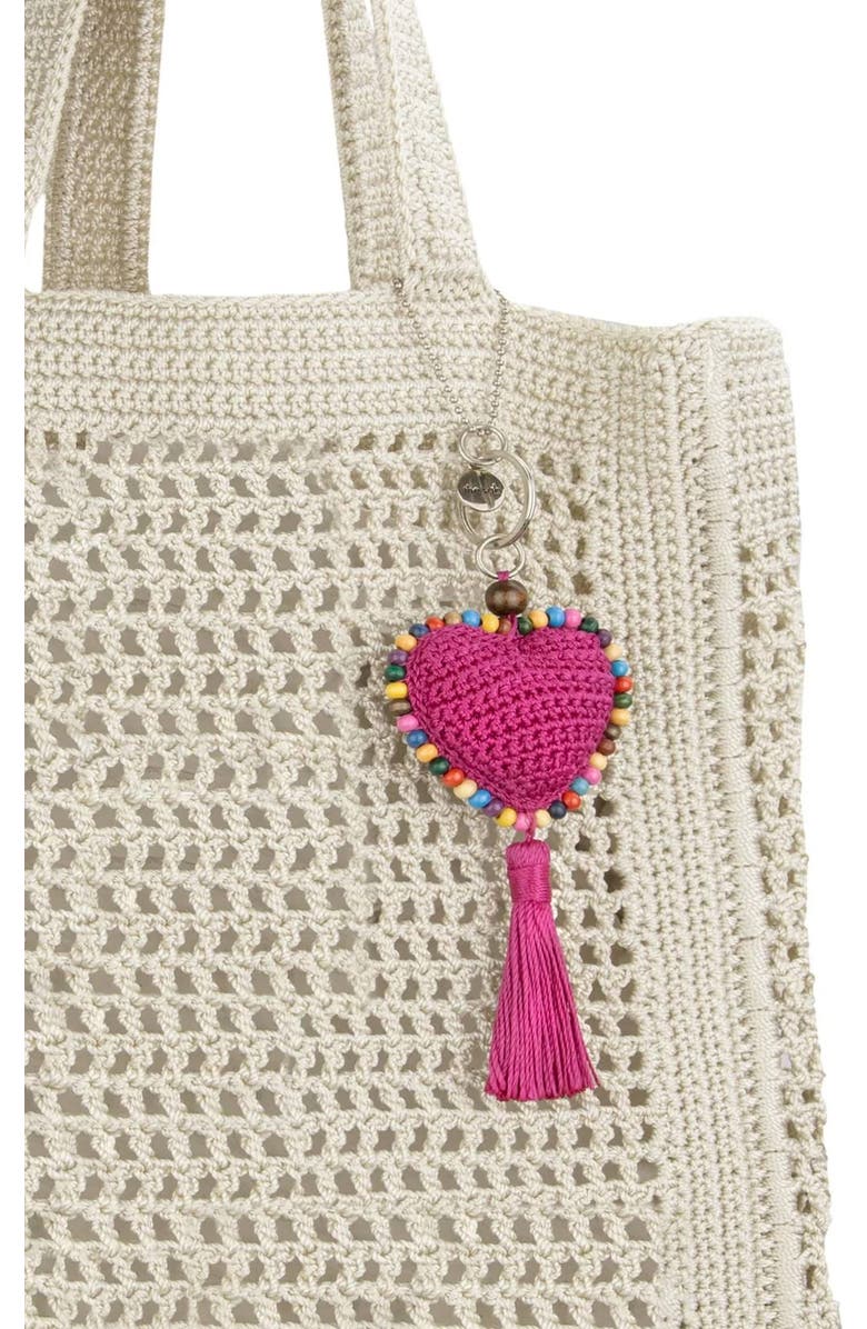 The Sak Yarnicharmz Crochet Heart Dangle, Alternate, color, Pinkberry