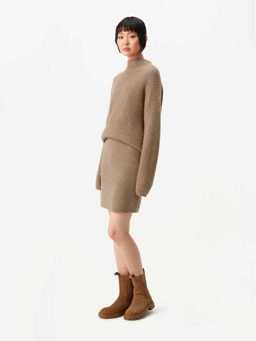 Gobi Mongolian Cashmere Organic Color Cashmere Mini Skirt In Brown
