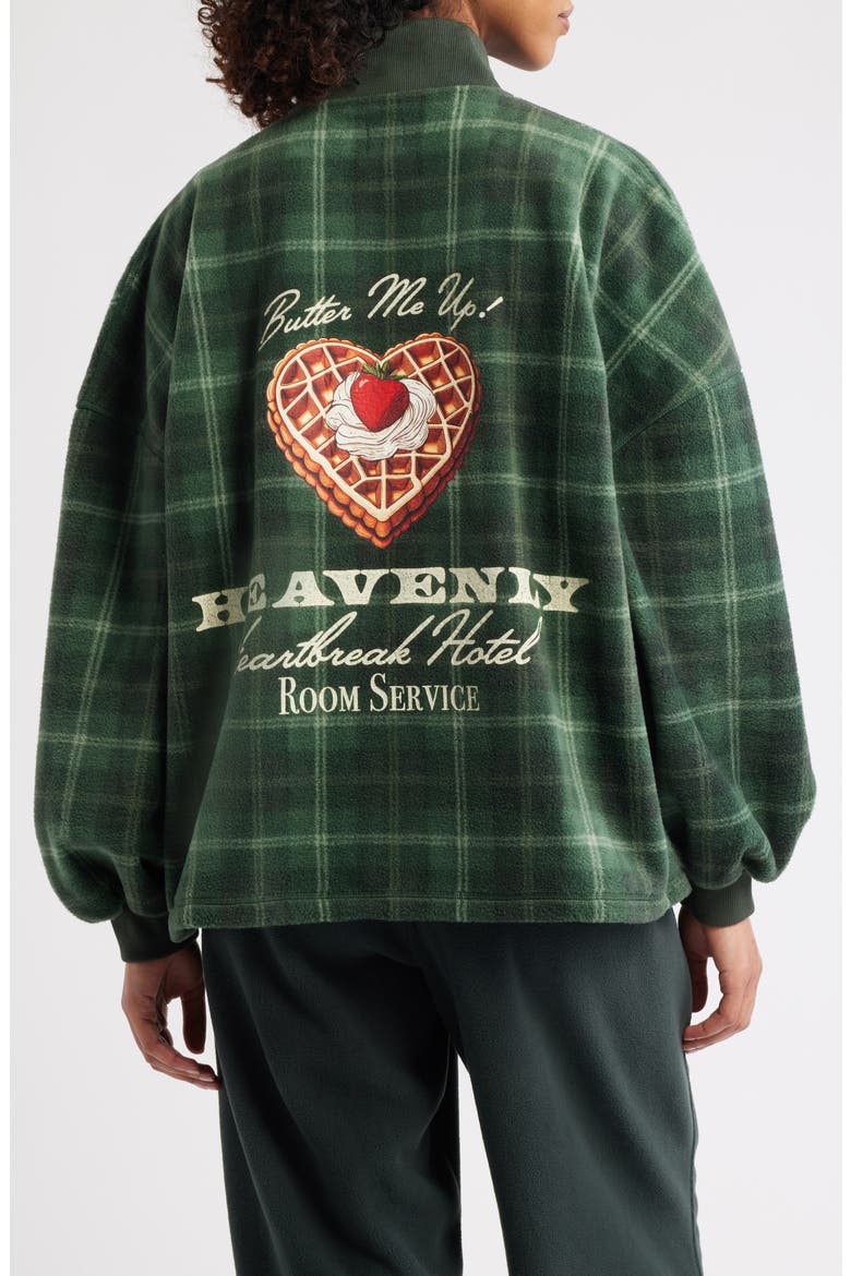 Heavenly Logo Detail Half-Zip Pullover, Alternate, color, GREEN PLAID