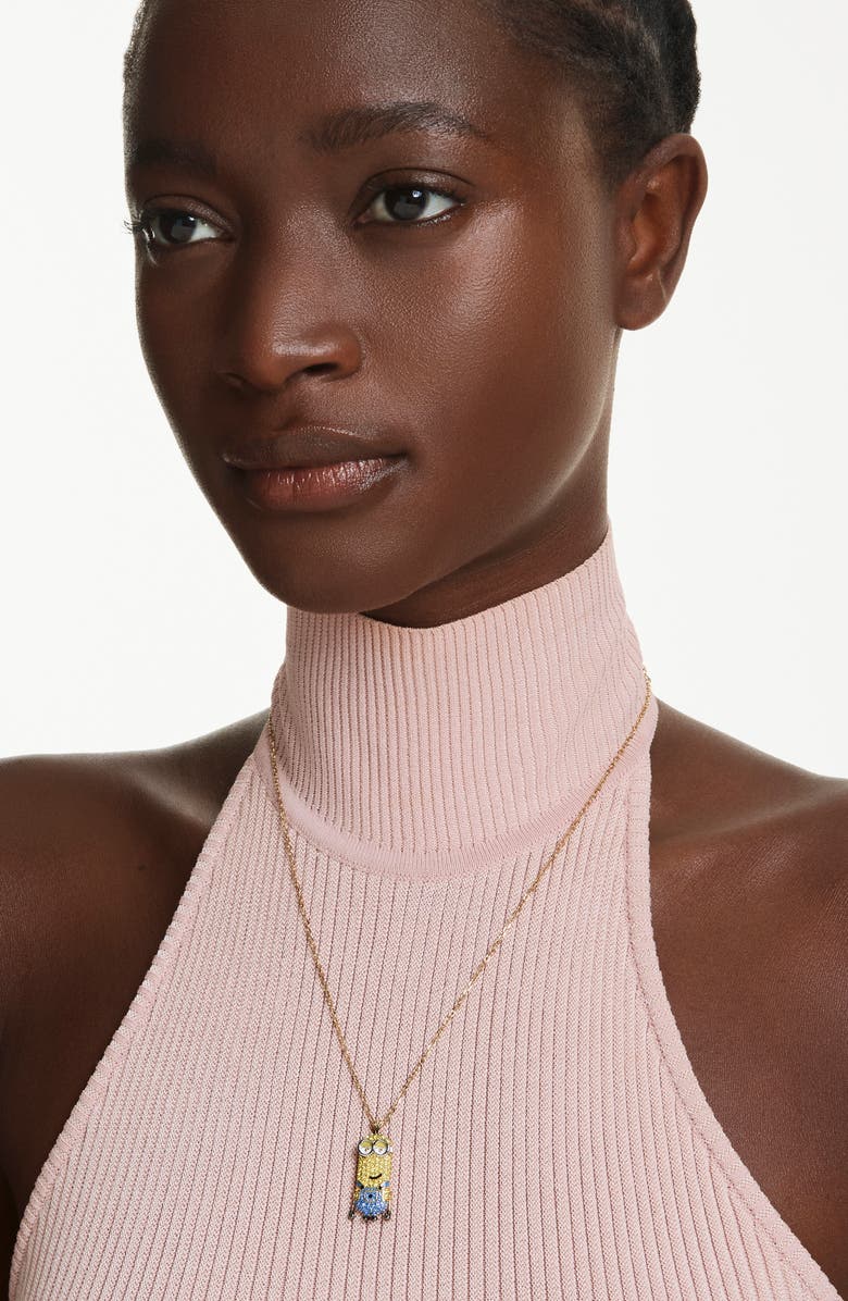 Swarovski Minions<sup>®</sup> Kevin Crystal Pendant Necklace, Alternate, color, Gold/ Multi