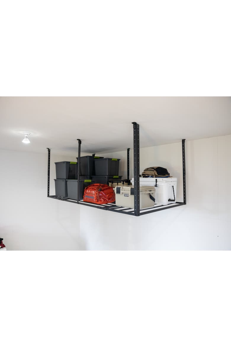 4' x 8' Faber Overhead Garage Shelving -Holds 700 lbs, Alternate, color, Black