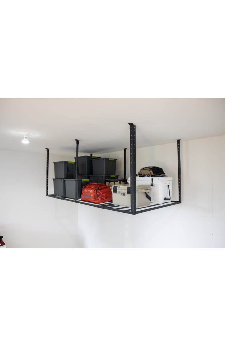 StoreYour 4' x 8' Faber Overhead Garage Shelving -Holds 700 lbs, Alternate, color, Black