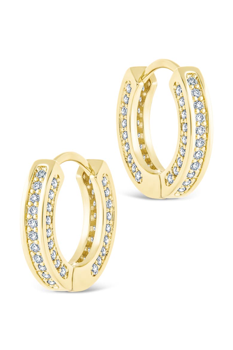 Rachel Cubic Zirconia Micro Hoop Earrings, Alternate, color, GOLD