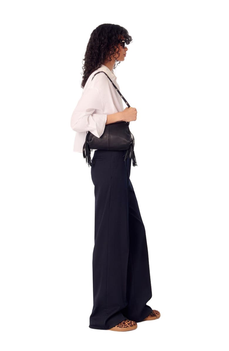 maje Short shirt with embroidered collar, Alternate, color, 