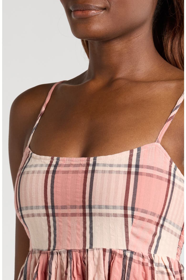All Day Plaid Seersucker Midi Sundress, Alternate, color, CHOC CHIP