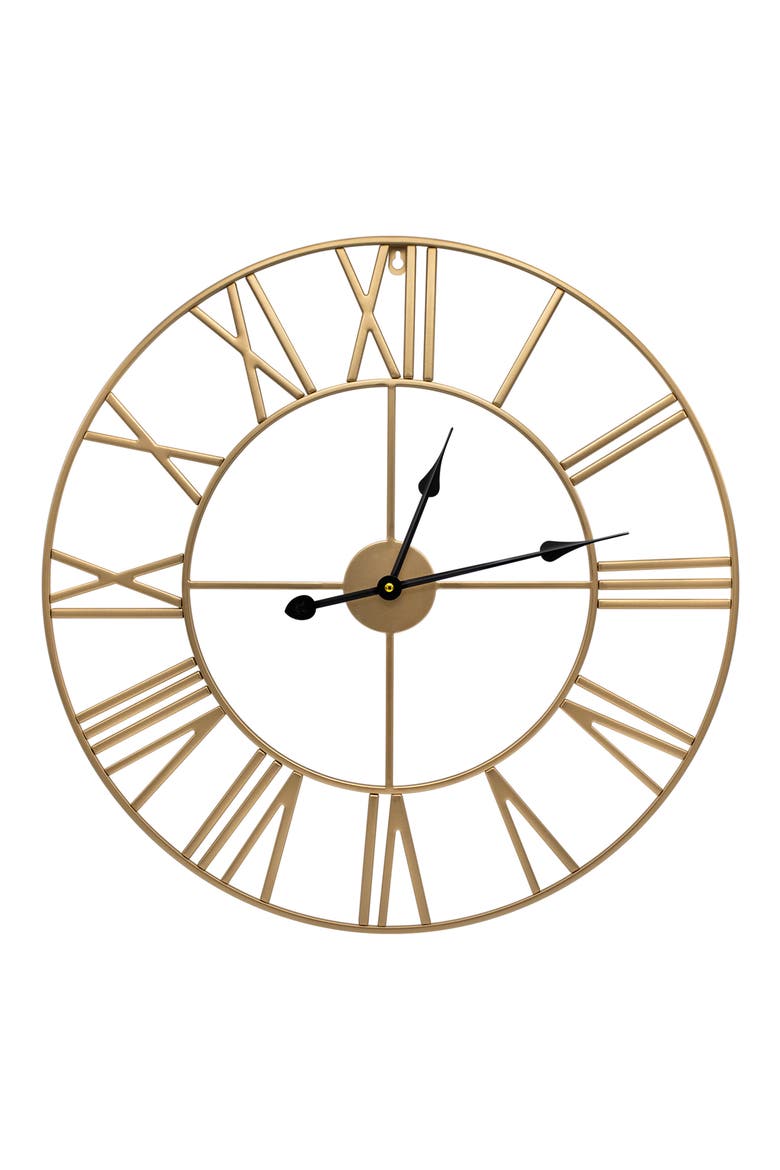 Decorative Wall Clock, Main, color, GOLD