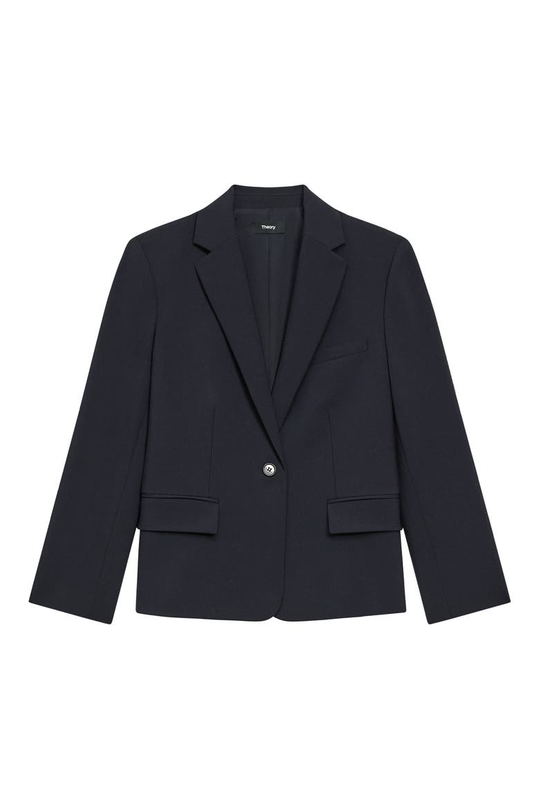 Slim Fit Stretch Wool One Button Blazer, Main, color, DEEP NAVY
