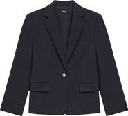 Theory Slim Fit Stretch Wool One Button Blazer