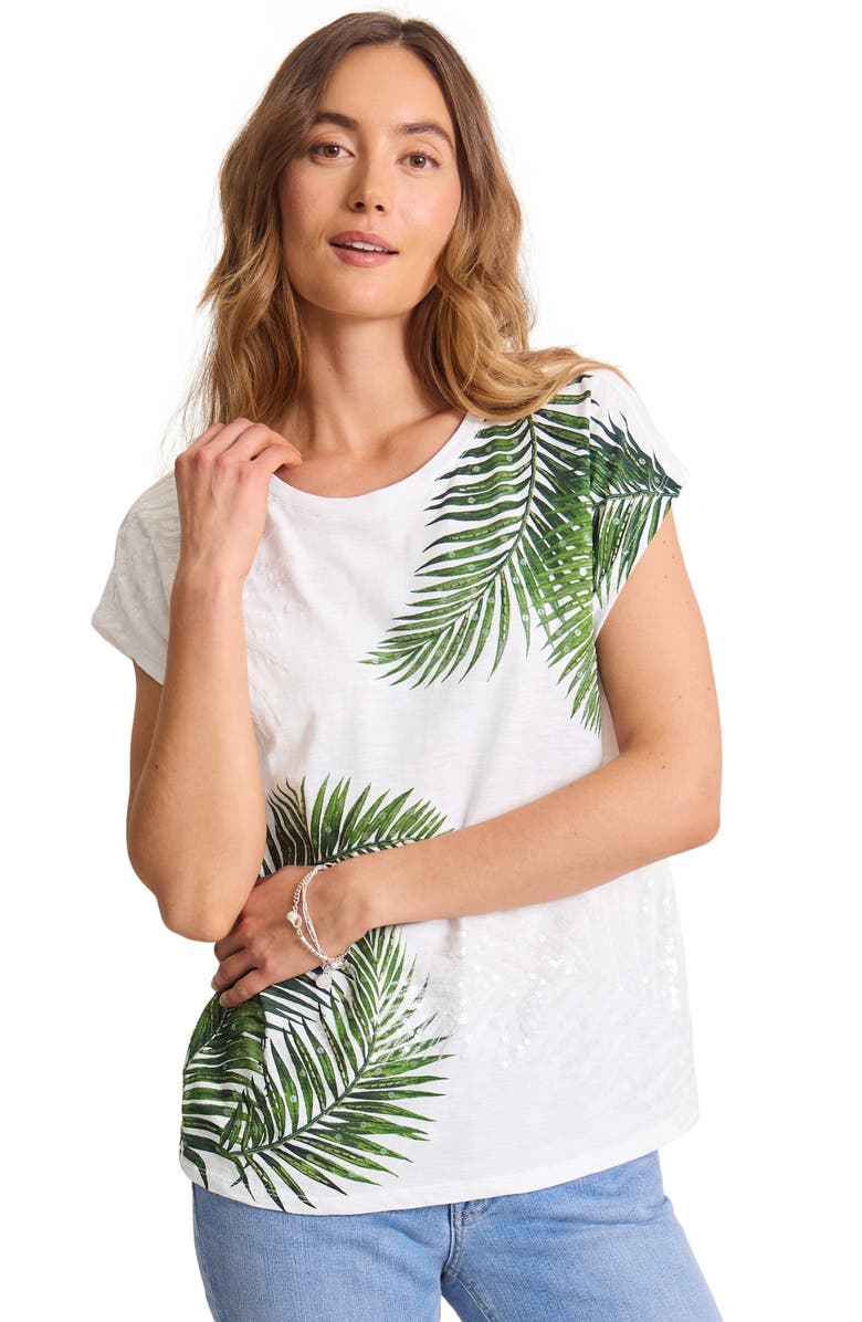 Tommy Bahama Leaf of Luxury Sequin Embellished Organic Cotton Graphic T-Shirt, Alternate, color, 