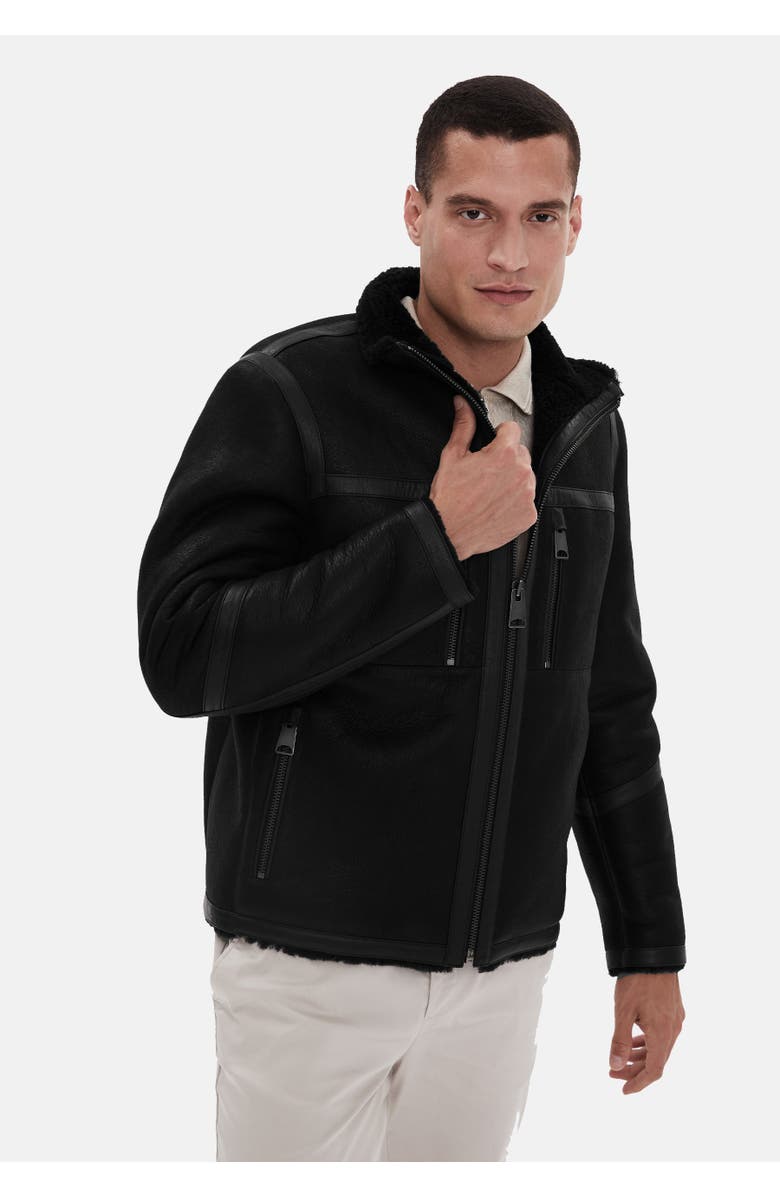 Furniq UK Fabian Sheepskin Coat, Alternate, color, Black